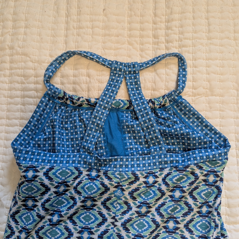 prAna Cali Dress-Blue Geometric Pattern Knee Length Dress Size SM - Picture 5 of 7